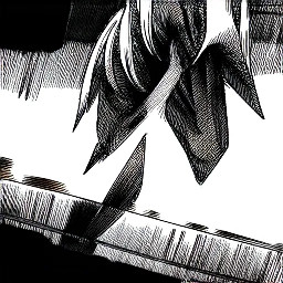 In the style of traditional manga and monochromatic line art, emphasize intricate cross-hatching, sharp contrasts, and expressive, hand-drawn details, base the image on: . Utilize elements of clean, ink-based manga techniques, focusing on dynamic motion, exaggerated perspective, and dramatic contrasts between light and shadow. Avoid any color—rely only on varying line thickness, stippling, and hatching to create depth.