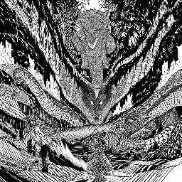 The wolf-girl walks through the jungle while a snake stalks her from behind.