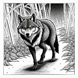 The furry wolf-girl walks through the jungle while a snake stalks her from behind.