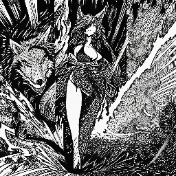 The anthro wolf-girl walks through the jungle in a bikini while a snake stalks her from behind.