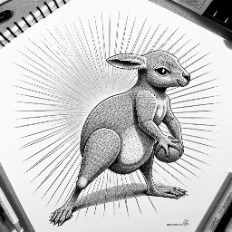 kangaroo cartoon and ball playing